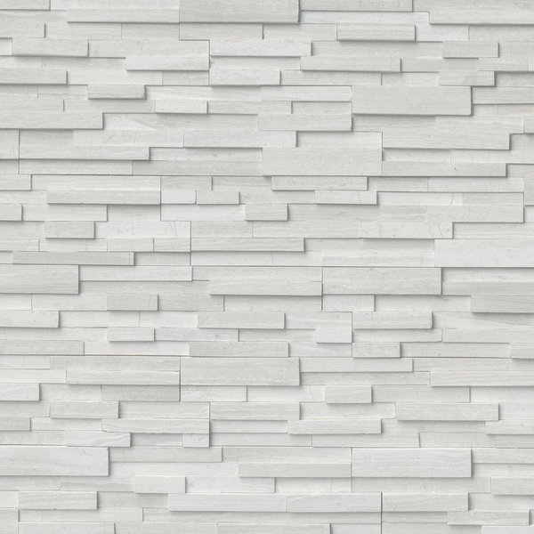 Msi White Oak 3D Ledger Panel 6 In. X 24 In. Honed Marble Wall Tile, 6PK ZOR-PNL-0044